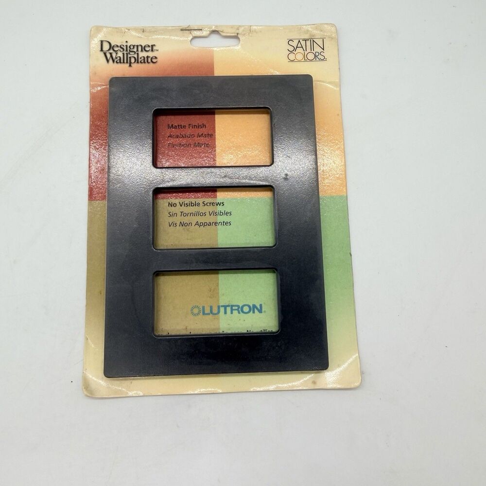 Lutron SC-3-MN Claro Satin Colors 3 Gang Screwless Wallplate Midnight New
